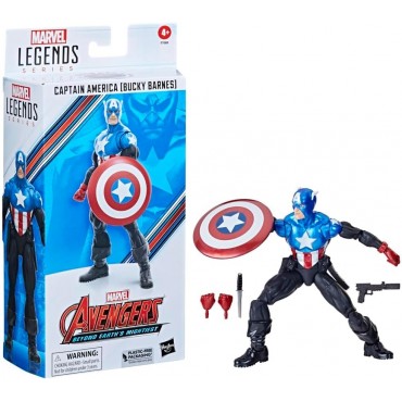 Figura Capitán América Bucky Barnes Avengers Marvel Legends Articulada 15 cms