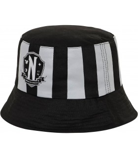 Gorro Pesquero Rayas Grises Wednesday Miércoles Addams