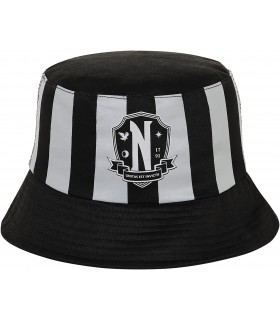 Gorro Pesquero Rayas Grises Wednesday Miércoles Addams