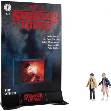 Figuras Eleven Y Mike Wheeler Con Cómic Stranger Things Page Punchers 8 cms