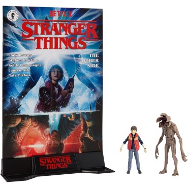 Figuras Will Byers Y Demogorgon Con Cómic Stranger Things Page Punchers 8 cms