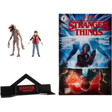 Figuras Will Byers Y Demogorgon Con Cómic Stranger Things Page Punchers 8 cms