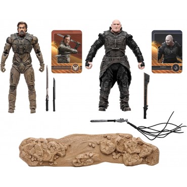 Pack Figuras Gurney Halleck Y Rabban Dune Parte 2 Articuladas 18 cms