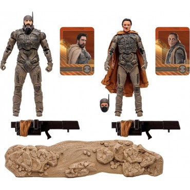 Pack Figuras Stilgar Y Shishakli Dune Parte 2 Gold Label Articuladas 18 cms
