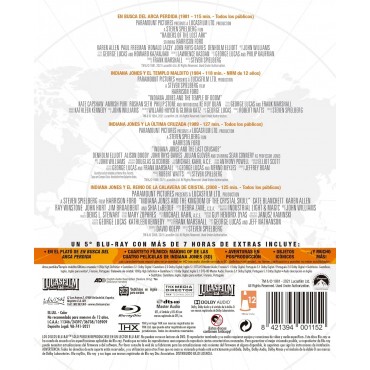 Indiana Jones - Pack 4-Coleccion 4 Peliculas + BD de Extras [Blu-ray]