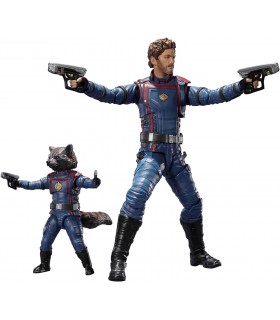Set Figuras Star-Lord Y Rocket Raccoon Guardianes De La Galaxia Vol. 3 Marvel Articuladas 15 cms Y 6 cms