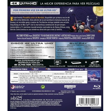 Pesadilla Antes de Navidad (The Nightmare Before Christmas) (4K UHD + Blu-ray) [Blu-ray]