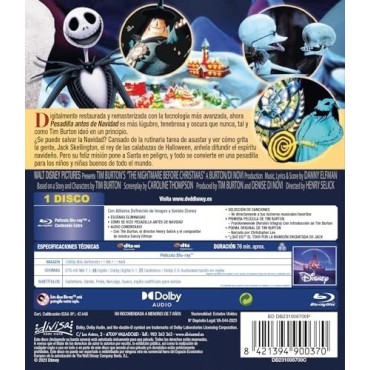 Pesadilla Antes de Navidad (The Nightmare Before Christmas) (4K UHD + Blu-ray) [Blu-ray]