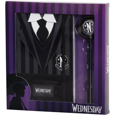 Pack Cuaderno Y Bolígrafo Uniforme Wednesday Addams 