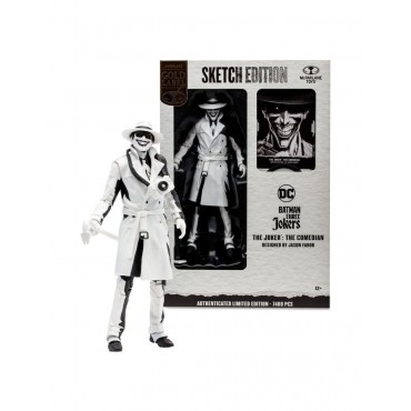 Figura Joker The Comedian Batman Three Jokers Sketch Edition Gold Label Edición Limitada Articulada 18 cms