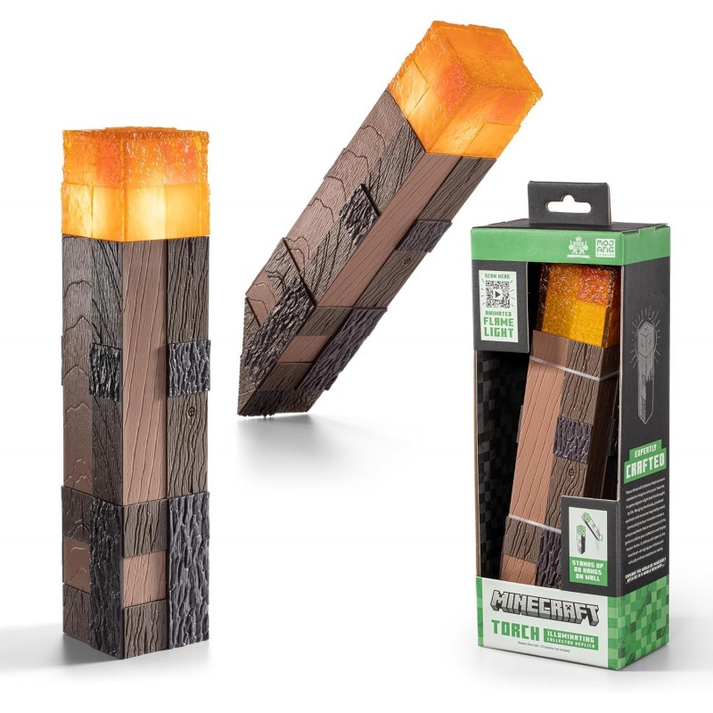 Réplica Antorcha Con Luz Minecraft 25 cms