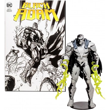 Figura Black Adam Page Punchers DC Con Cómic Line Art Variant Articulada 18 cms