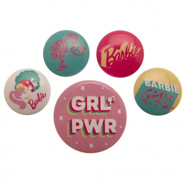 Set De Chapas Girl Power Barbie 3,8 y 2,5 cms