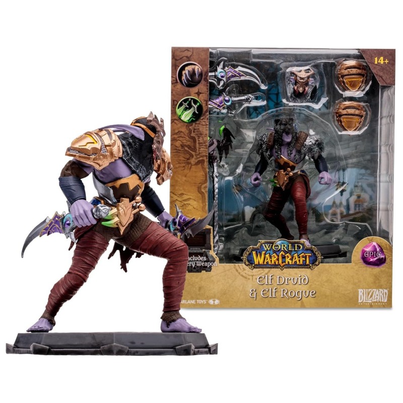 Figura Elf Druid & Elf Rogue World Of Warcraft Epic 15 cms