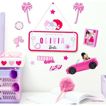 Letrero De Habitación Customizable Barbie 25 x 10 cms