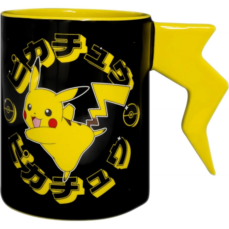Taza Asa 3D Rayo Pikachu Pokémon Cerámica 500 mls