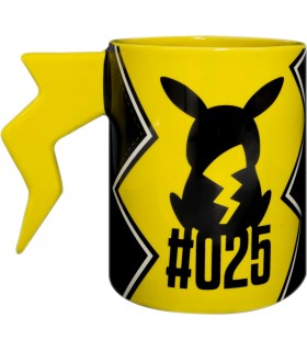 Taza Asa 3D Rayo Pikachu Pokémon Cerámica 500 mls