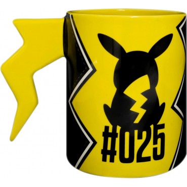 Taza Asa 3D Rayo Pikachu Pokémon Cerámica 500 mls