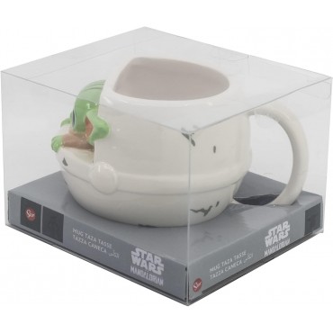 Taza 3D Grogu En Cuna Star Wars The Mandalorian Cerámica 400 mls