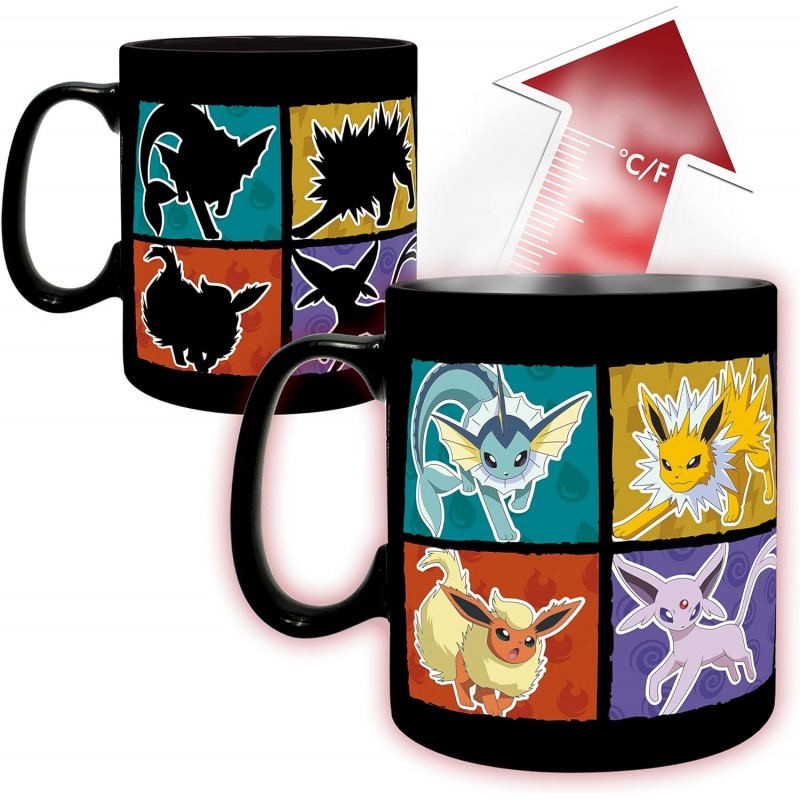 Taza Térmica Eevee Cambia De Color Pokémon Cerámica 460 mls