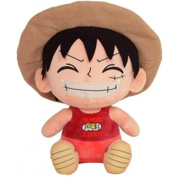 Peluche Monkey D. Luffy One Piece Con Camiseta Tirantes Tamago Jiken 26 cms