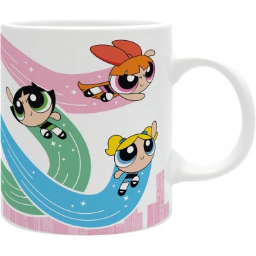 Taza Powerpuff Girls Las Supernenas Volando Cerámica 320 mls