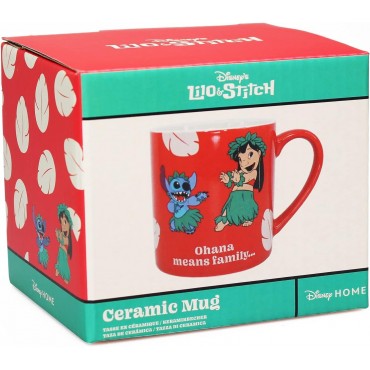 Taza Ohana Means Family Lilo & Stitch Bailando Disney Cerámica 310 mls