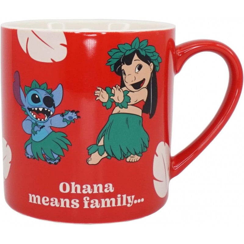 Taza Ohana Means Family Lilo & Stitch Bailando Disney Cerámica 310 mls
