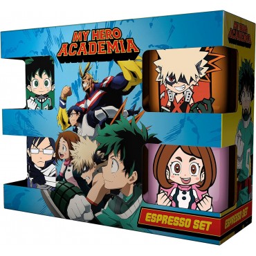 Set 4 Tazas Espresso My Hero Academia Cerámica 150 mls