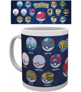 Taza Tipos De Poke Ball Pokémon Nintendo Cerámica 320 mls