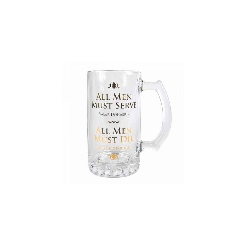 Jarra All Men Must Serve All Men Must Die Valar Morghulis Juego De Tronos Game Of Thrones Cristal 450 mls