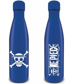Botella Metálica Azul Logo One Piece 540 mls