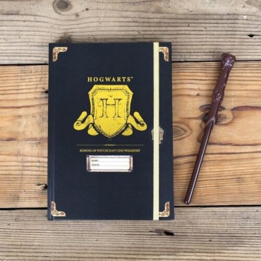 Set Cuaderno Hogwarts Y Bolígrafo Varita Mágica Harry Potter 