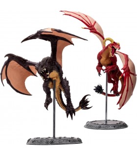 Set Figuras Dragons Multipack Red Highland Drake & Black Proto Drake World Of Warcraft 24 cms