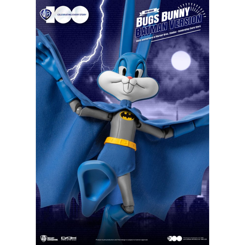 Figura Bugs Bunny Batman Version Dynamic 8ction Heroes 100 Aniversario Warner Bros Looney Tunes Articulada 24 cms