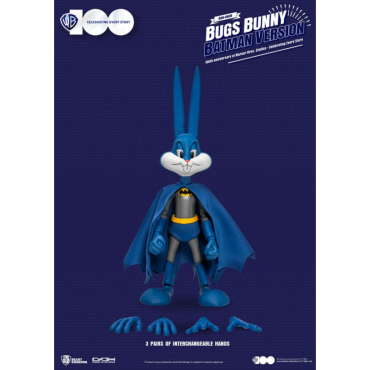 Figura Bugs Bunny Batman Version Dynamic 8ction Heroes 100 Aniversario Warner Bros Looney Tunes Articulada 24 cms