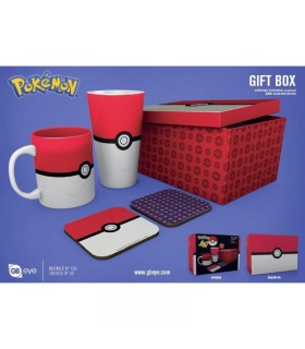 Set Regalo Pokémon Pokeball Taza 285 ml + Vaso XL 500 ml + 2 Posavasos + Caja Contenedora