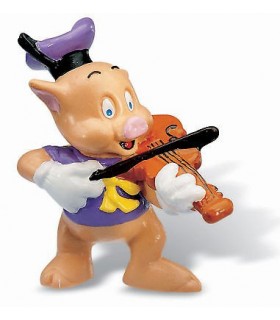 Figura Cerdito Violín Los Tres Cerditos 6,5 cms