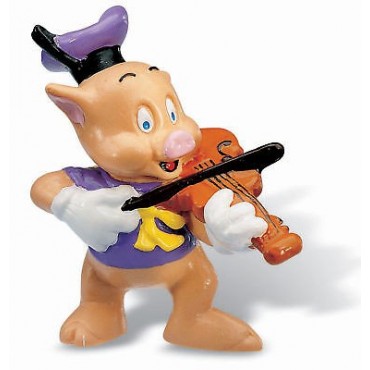 Figura Cerdito Violín Los Tres Cerditos 6,5 cms