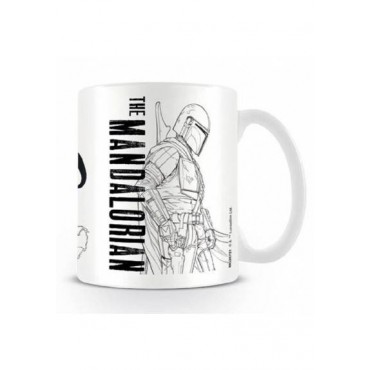 Taza The Mandalorian Star Wars Ilustración Cerámica 315 mls 