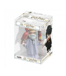 Figura Dumbledore con Fénix Fawkes y Estandarte Hogwarts 15 cms