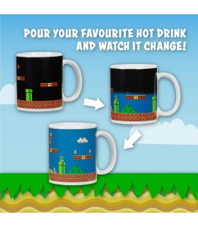 Taza Super Mario Bros Clásico Edición Coleccionista Térmica Cerámica 320 mls