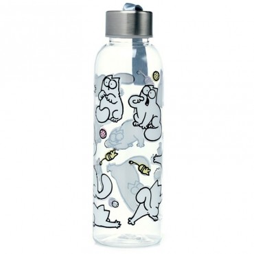 Botella del Gato Simon's Cat de Plástico y Tapa de Acero Inoxidable 500 mls