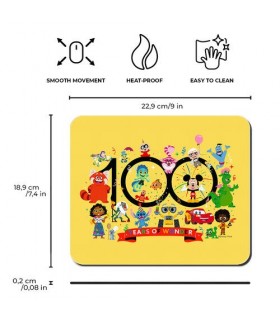 Alfombrilla Ratón Mousepad Personajes 100 Aniversario Disney Amarilla