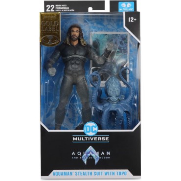 Figura Aquaman Stealth Suit Con Topo Aquaman Y El Reino Perdido Articulada 18 cms
