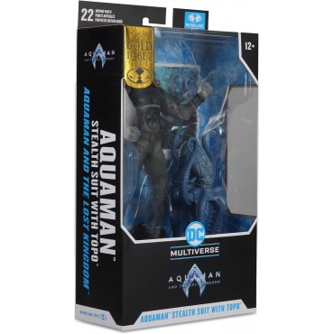 Figura Aquaman Stealth Suit Con Topo Aquaman Y El Reino Perdido Articulada 18 cms