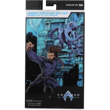 Figura Aquaman Stealth Suit Con Topo Aquaman Y El Reino Perdido Articulada 18 cms
