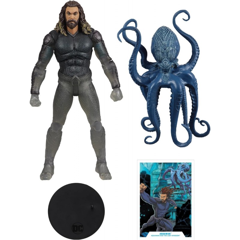 Figura Aquaman Stealth Suit Con Topo Aquaman Y El Reino Perdido Articulada 18 cms