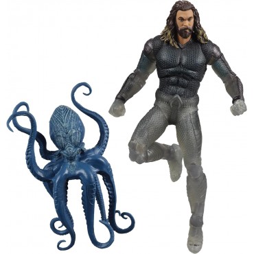 Figura Aquaman Stealth Suit Con Topo Aquaman Y El Reino Perdido Articulada 18 cms