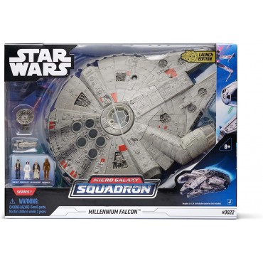 Figura Nave Halcón Milenario Con Luz Y Sonido Star Wars Micro Galaxy Squadron 25 cms